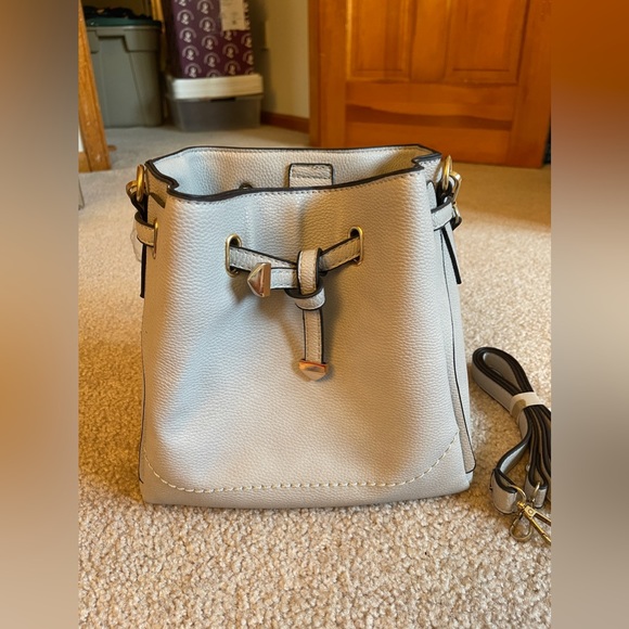 Beginning Boutique Gray Nemesis Bucket Bag - Picture 2 of 6